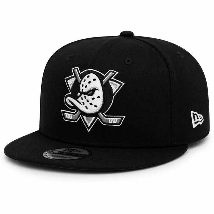 NewEra NHL 9Fifty Black / White Snapback Hat - Anaheim Ducks
