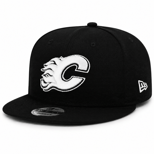 NewEra NHL 9Fifty Black / White Snapback Hat - Calgary Flames OSFM - The Hockey Shop
