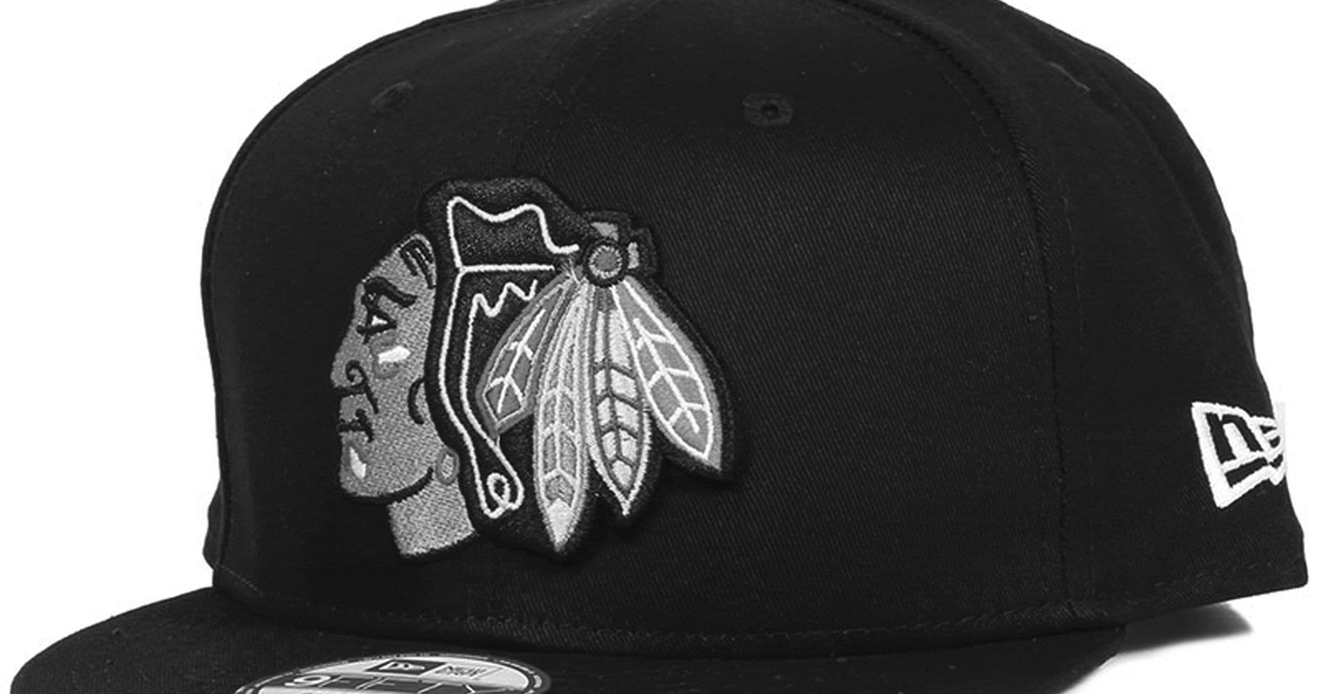 帽子 New Era Chicago Blackhawks 9THIRTY NewEra NHL 9Fifty Black / White Snapback Hat - Chicago Blackhawks