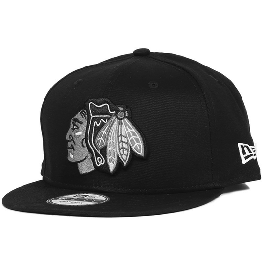 NewEra NHL 9Fifty Black / White Snapback Hat - Chicago Blackhawks OSFM - The Hockey Shop