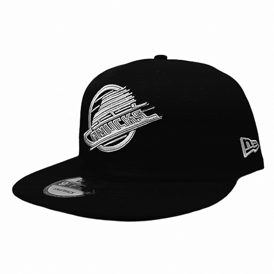 NewEra NHL 9Fifty Black / White Snapback Hat - Vancouver Canucks Skate OSFM - The Hockey Shop