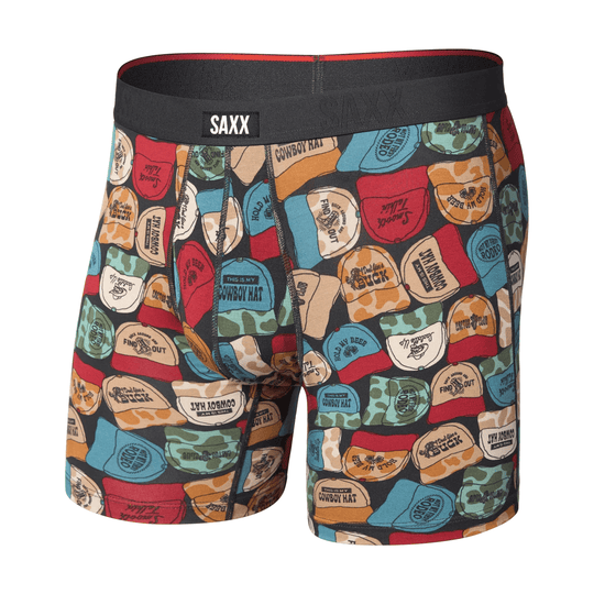 Saxx Vibe Xtra Soft Comfort Boxers - Cowboy Hat - Faded Black L - The Hockey Shop