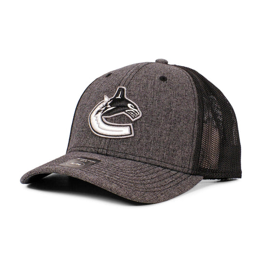 Vancouver Canucks - American Needle NHL Heather Poly TC Hat L/XL / Grey / Black - The Hockey Shop
