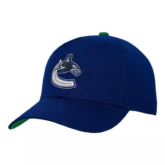 Vancouver Canucks Outer Stuff NHL Precurve Youth Snapback Adjustable Hat OSFM / Blue - The Hockey Shop
