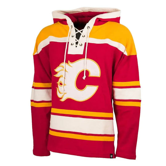 47 Brand NHL Lacer Fleece Mens Hoody - Calgary Flames L / Calgary Flames - The Hockey Shop