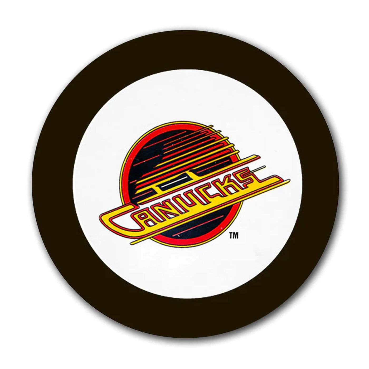Vancouver Canucks Skate Inglasco NHL Basic Logo Hockey Puck - TheHockeyShop.com