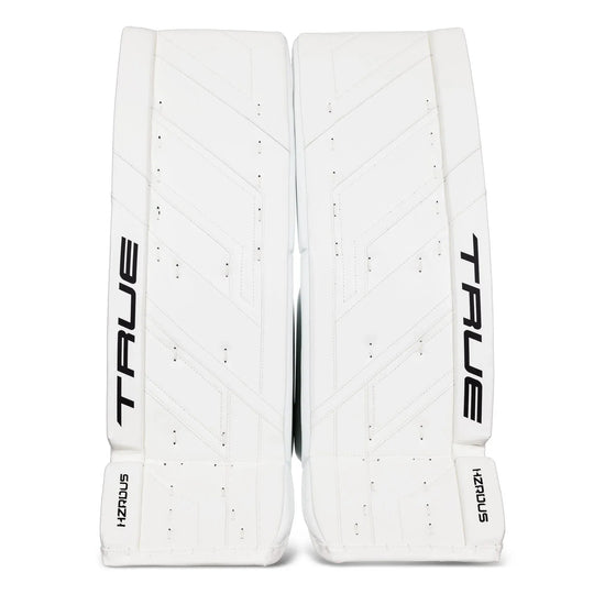 TRUE HZRDUS 9X4 Senior Goalie Leg Pads White / 32+2 - The Hockey Shop