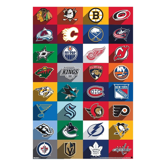 NHL League Logos 25 Poster 22"x34" - The Hockey Shop