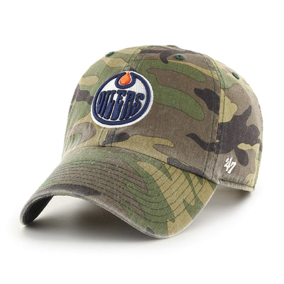 47 Brand NHL Camo Clean Up Adjustable Hat - Edmonton Oilers - TheHockeyShop.com