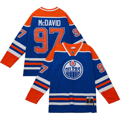 Mitchell & Ness Blue Line Vintage Senior Jersey - Edmonton Oilers Connor McDavid - TheHockeyShop.com