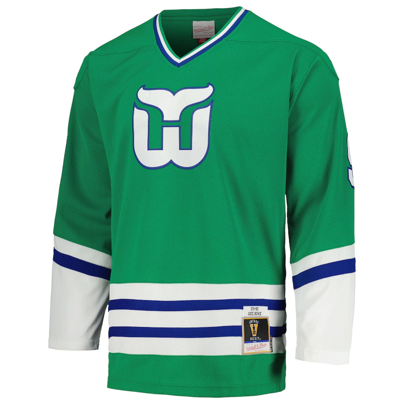 Mitchell & Ness Blue Line Vintage Senior Jersey - Hartford Whalers Gordie Howe - TheHockeyShop.com