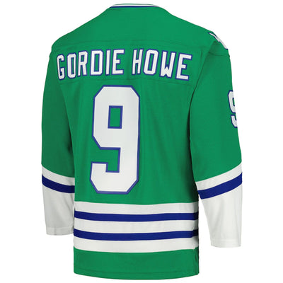 Mitchell & Ness Blue Line Vintage Senior Jersey - Hartford Whalers Gordie Howe - TheHockeyShop.com