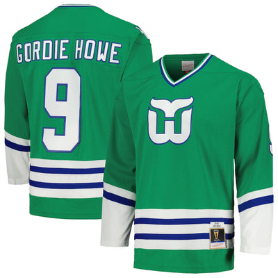 Mitchell & Ness Blue Line Vintage Senior Jersey - Hartford Whalers Gordie Howe - TheHockeyShop.com