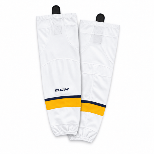Nashville Predators Away CCM Quicklite 8000 Hockey Socks White / YTH - The Hockey Shop