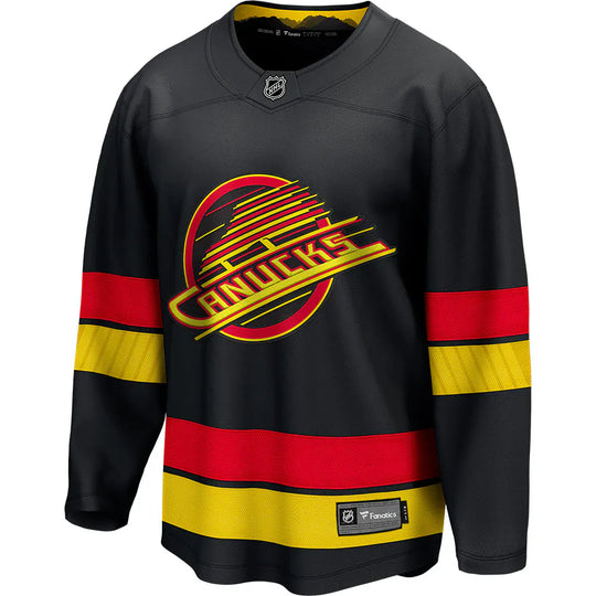 Fanatics Breakaway Senior Alternate Jersey - Vancouver Canucks Third Black Skate - The Hockey Shop