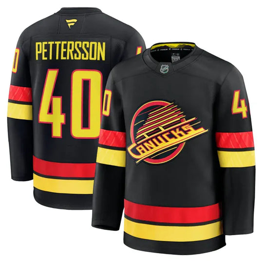 Fanatics Premium Senior Alternate Jersey - Vancouver Canucks Black Skate Elias Pettersson 42 (XXS) - The Hockey Shop