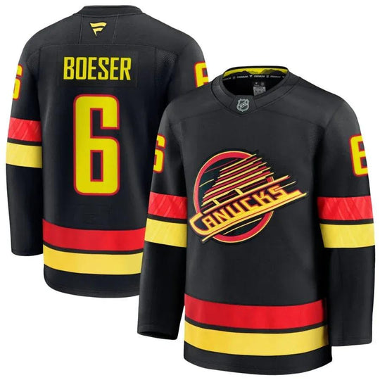 Fanatics Premium Senior Alternate Jersey - Vancouver Canucks Brock Boeser 50 (M) / Black - The Hockey Shop