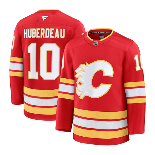 Fanatics Premium Senior Home Jersey - Calgary Flames Jonathan Huberdeau 50 (M) / Red - The Hockey Shop