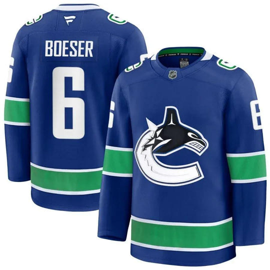 Fanatics Premium Senior Home Jersey - Vancouver Canucks Brock Boeser 52 (L) / Blue - The Hockey Shop