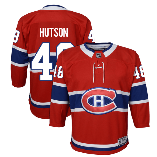 Outer Stuff Premier Junior Home Jersey - Montreal Canadiens Lane Hutson Red / L/XL - The Hockey Shop