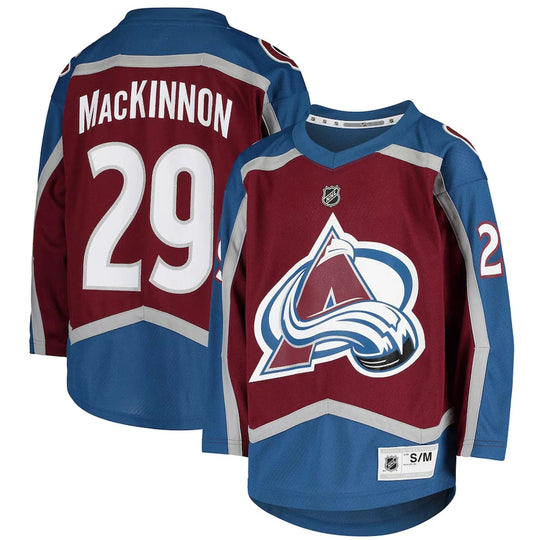 Outer Stuff Premier Junior Jersey - Colorado Avalanche Nathan Mackinnon Burgundy / L/XL - The Hockey Shop