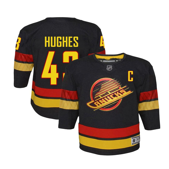 Outer Stuff Premier Toddler Jersey - Vancouver Canucks Third Black Quinn Hughes / 2-4T - The Hockey Shop