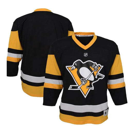 Pittsburgh Penguins Home Outer Stuff Replica Youth Jersey Black / 4-7 - The Hockey Shop