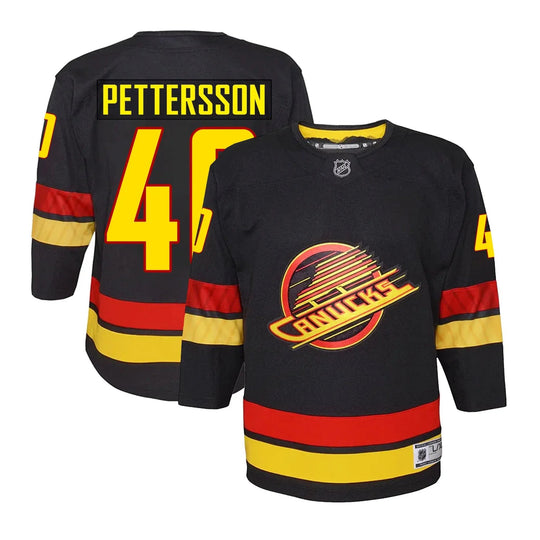 Vancouver Canucks - Elias Pettersson Outer Stuff Junior Skate Jersey Black / L/XL - The Hockey Shop