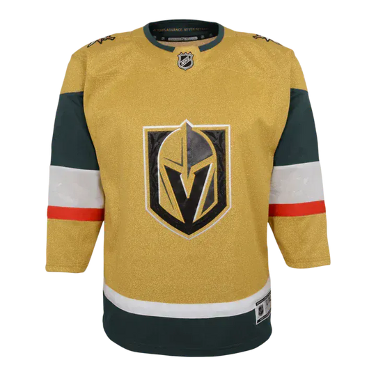 Vegas Golden Knights Home Outer Stuff Replica Junior Jersey Gold / L/XL - The Hockey Shop