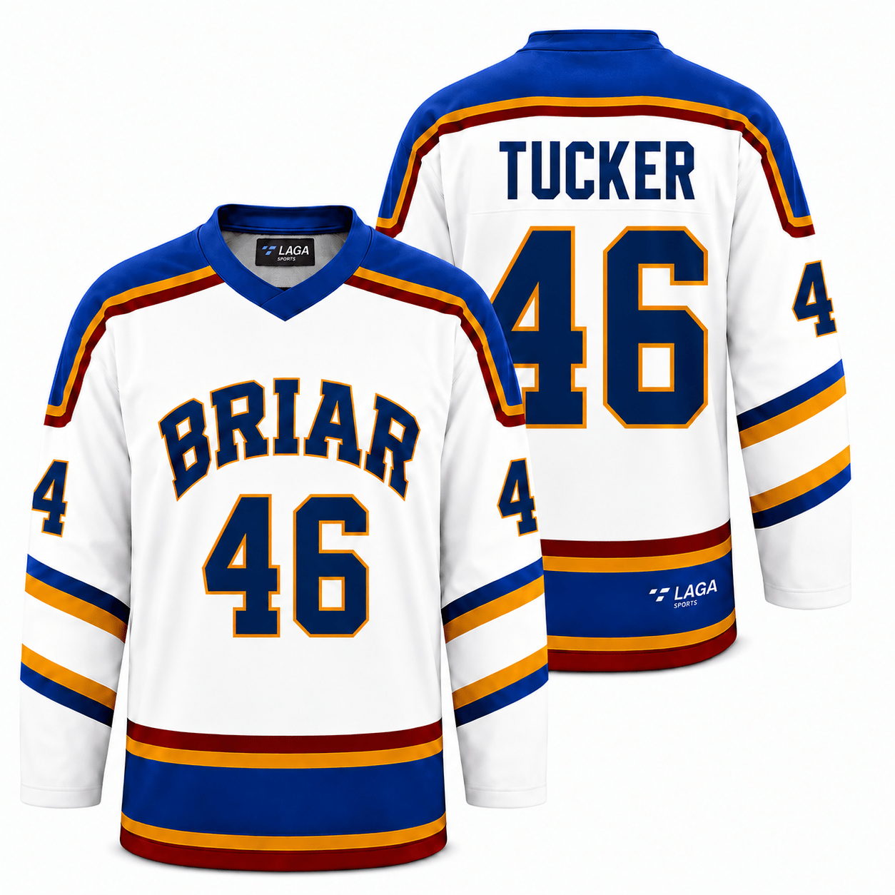 Off Campus Senior Authentic Pro White Jersey - Briar University - John