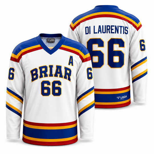 Off Campus Senior Replica White Jersey - Briar University - Dean Di Laurentis 2XL - The Hockey Shop