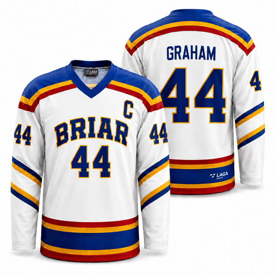 Off Campus Senior Replica White Jersey - Briar University - Garrett Graham S - The Hockey Shop