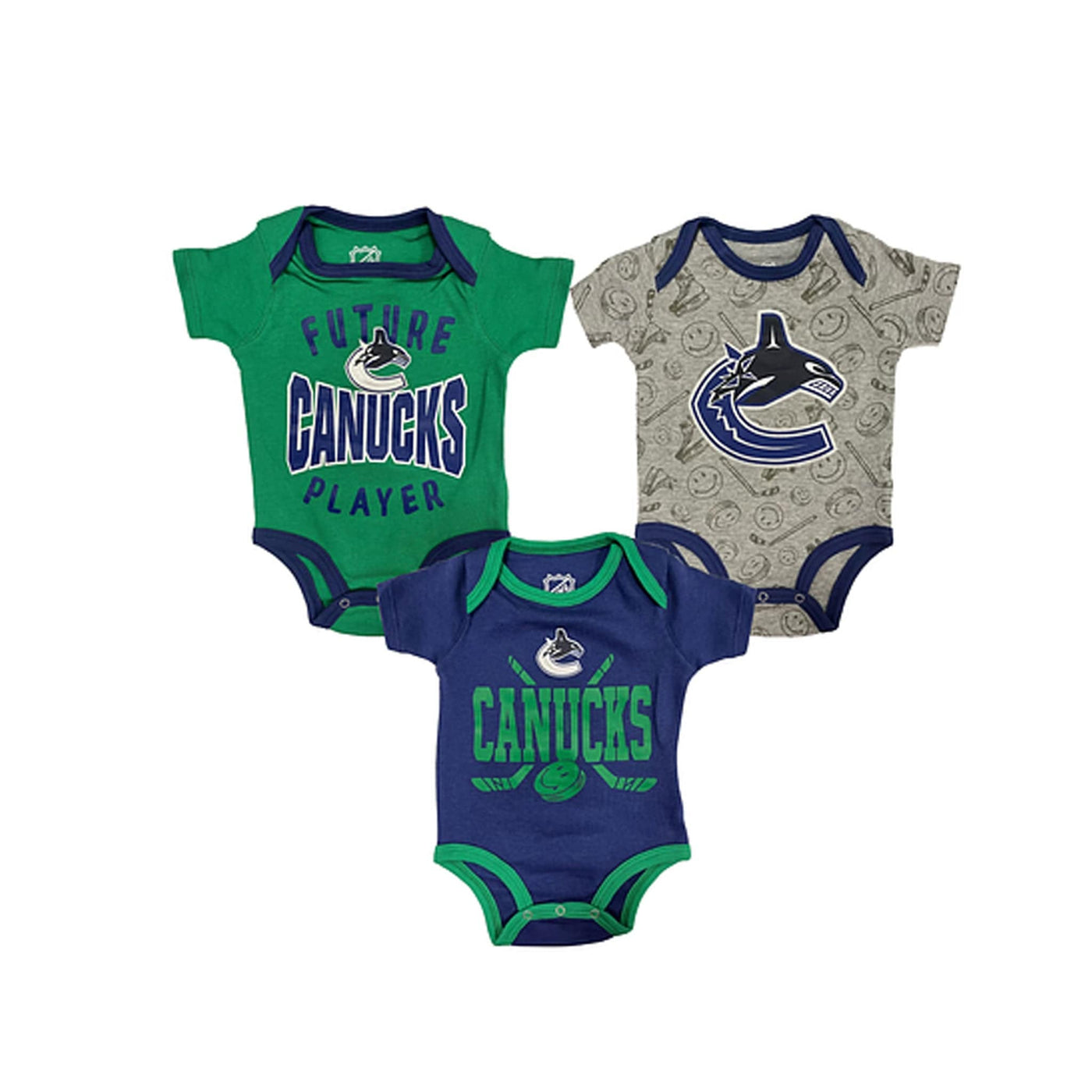 Outer Stuff NHL Full Strength Shortsleeve Creeper Baby Set - Vancouver Canucks - TheHockeyShop.com