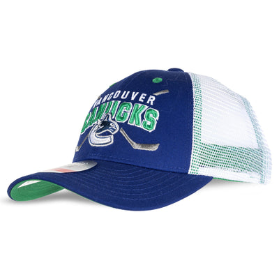 Outer Stuff Hats Outer Stuff NHL Lockup Meshback Adjustable Youth Hat - Vancouver Canucks OSFM / Blue - TheHockeyShop