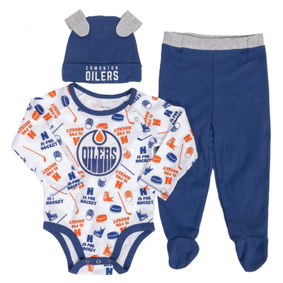 Outer Stuff NHL Little Champ Shortsleeve Creeper Baby Set - Edmonton Oilers - TheHockeyShop.com