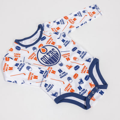 Outer Stuff NHL Little Champ Shortsleeve Creeper Baby Set - Edmonton Oilers - TheHockeyShop.com