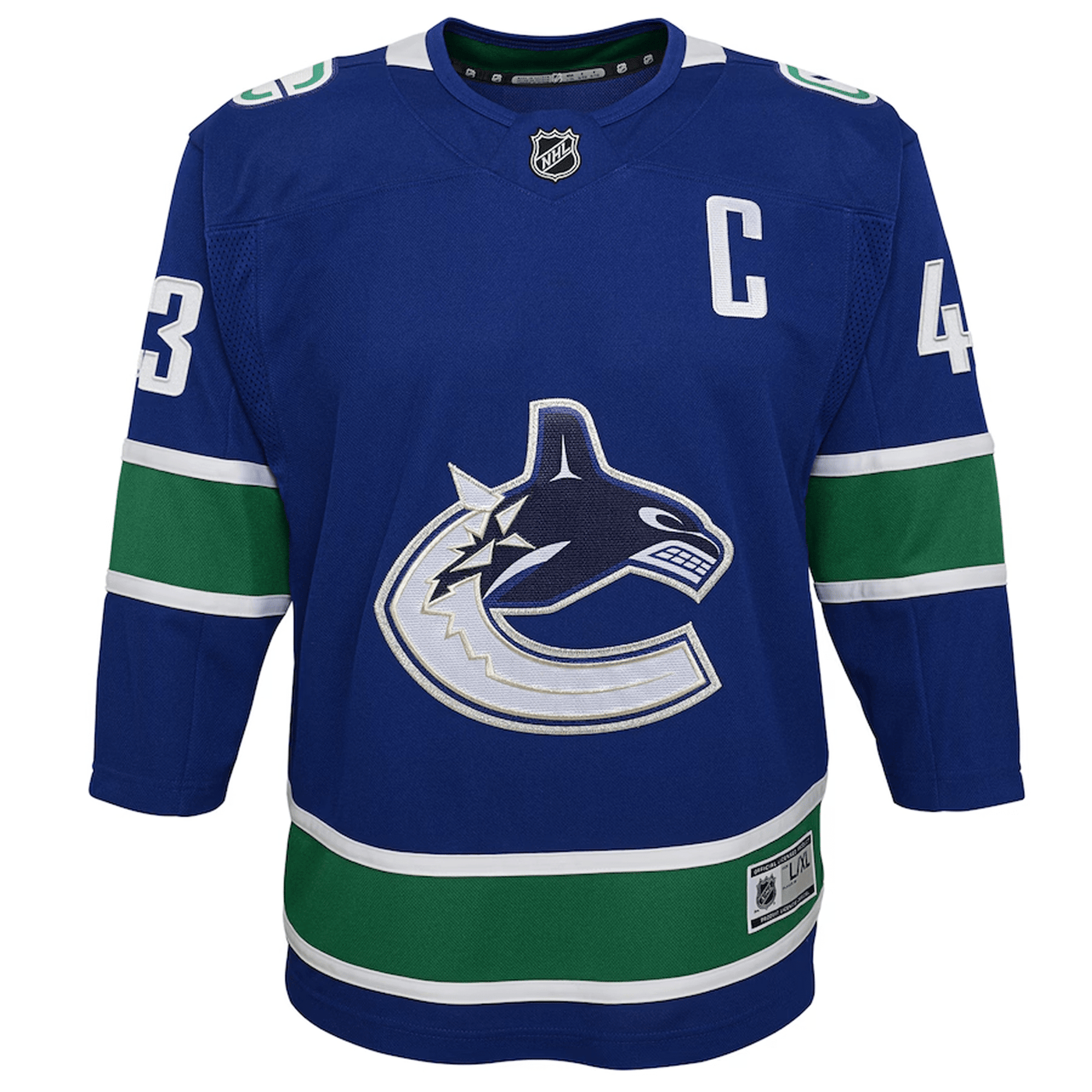 Vancouver Canucks - Quinn Hughes OuterStuff Premier Junior Home Jersey - TheHockeyShop.com