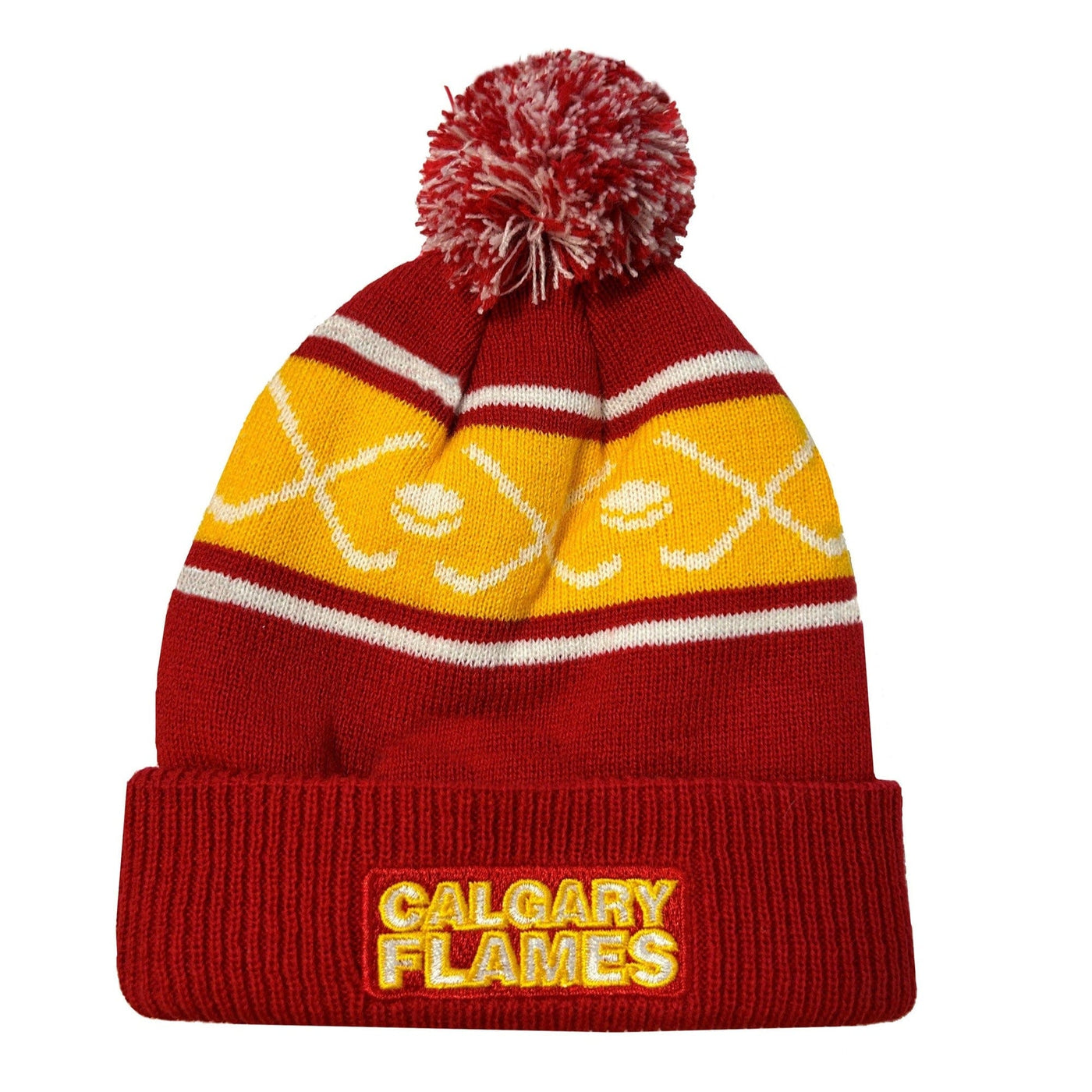 Outer Stuff NHL Faceoff Cuff Pom Toque - Calgary Flames - TheHockeyShop.com