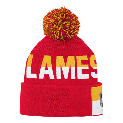 Outer Stuff NHL Jacquard Cuff Knit Pom Youth Toque - Calgary Flames - TheHockeyShop.com