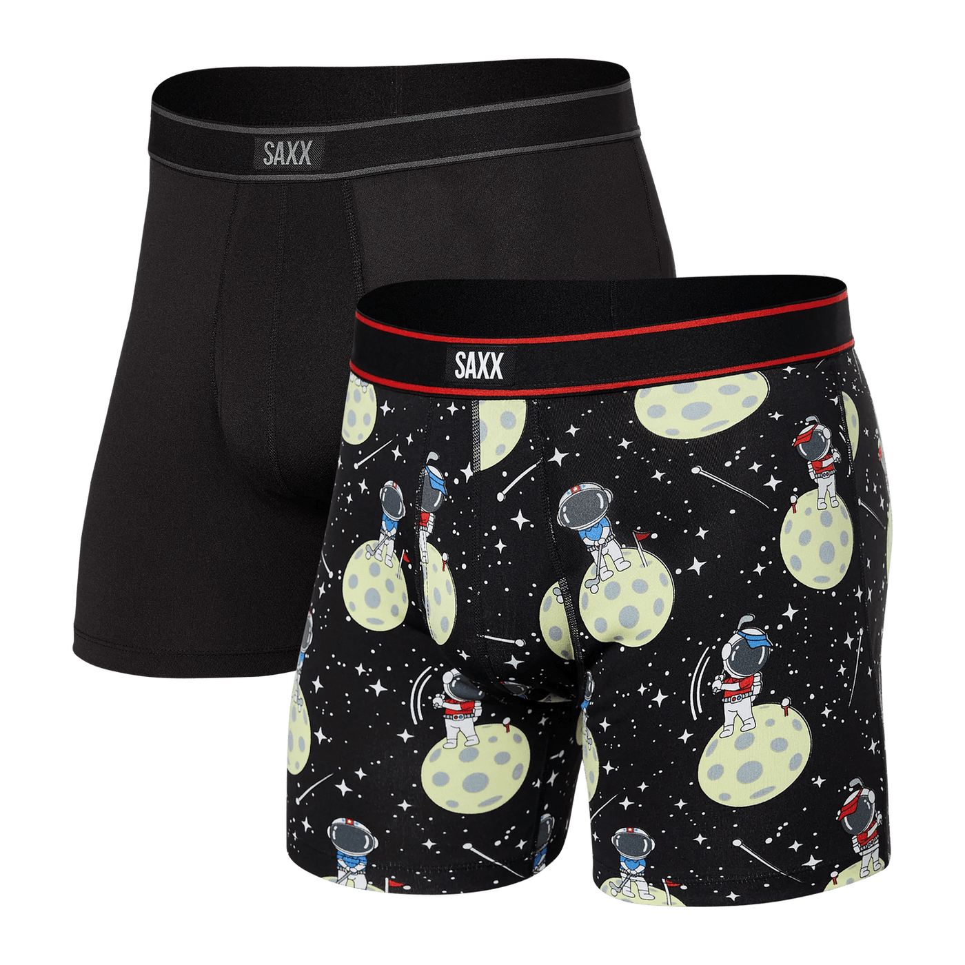 Saxx Daytripper Boxers (2 Pack) - Black Hole Putt / Black - TheHockeyShop.com