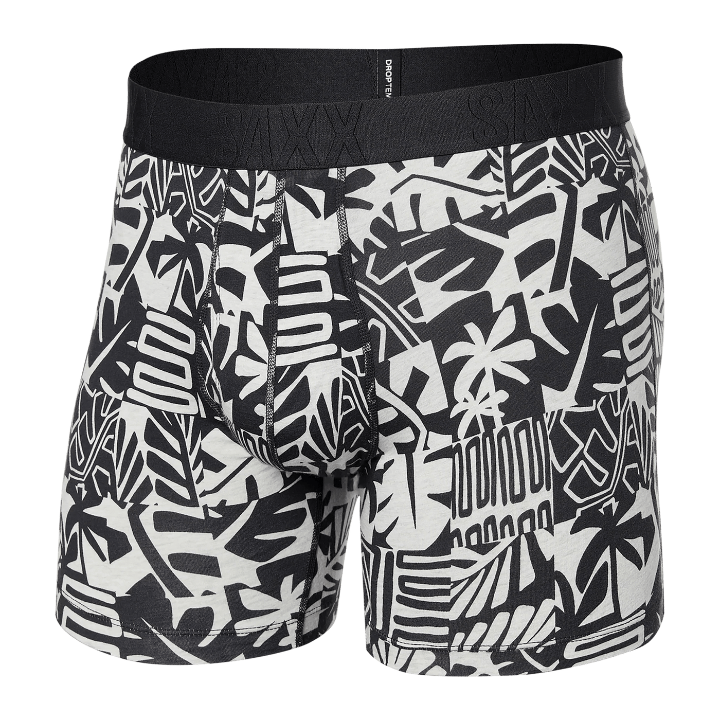 Saxx DropTemp Cooling Cotton Boxers - Beach Tiles - Black - TheHockeyShop.com