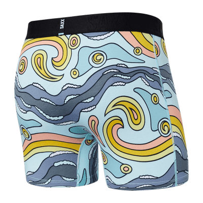 Saxx DropTemp Cooling Cotton Boxers - Starry Surf - Light Blue - TheHockeyShop.com