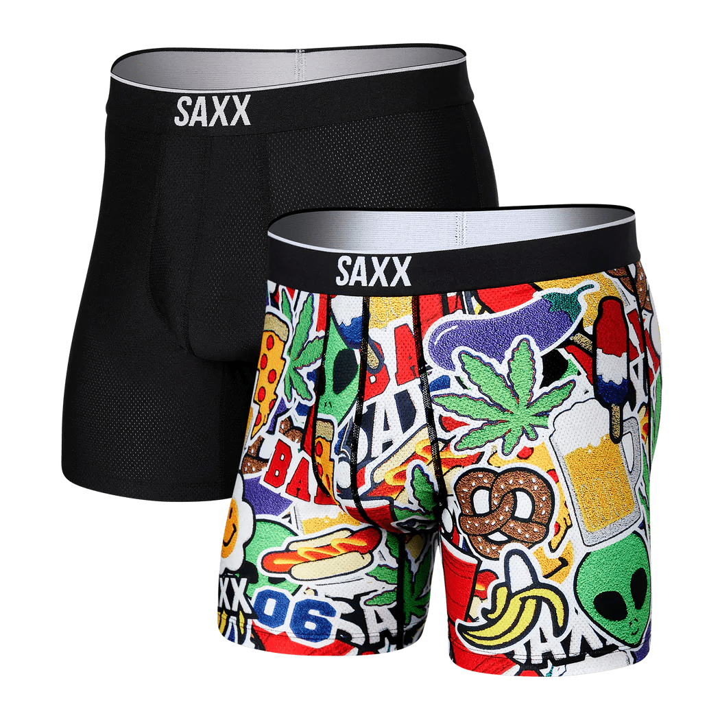 Saxx Volt Boxers (2 Pack) - Party At Settlemeirs / Black - TheHockeyShop.com