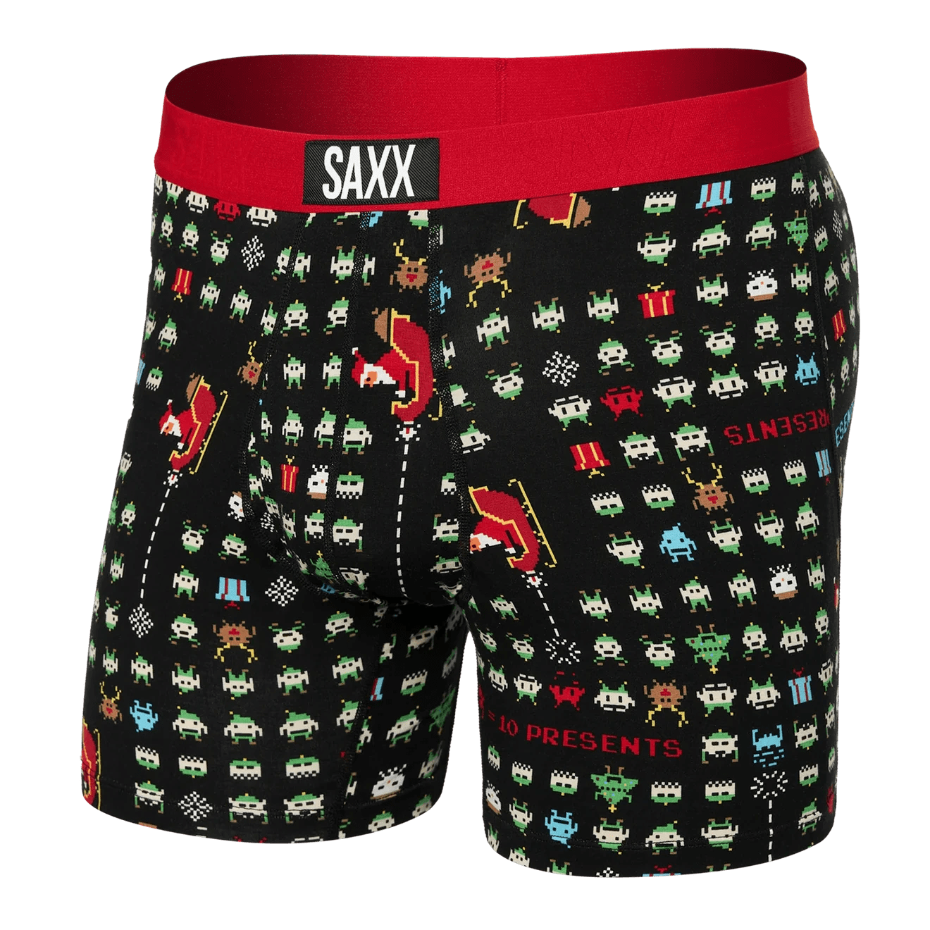 Saxx Ultra Boxers - Sleigh Invaders - Black - TheHockeyShop.com