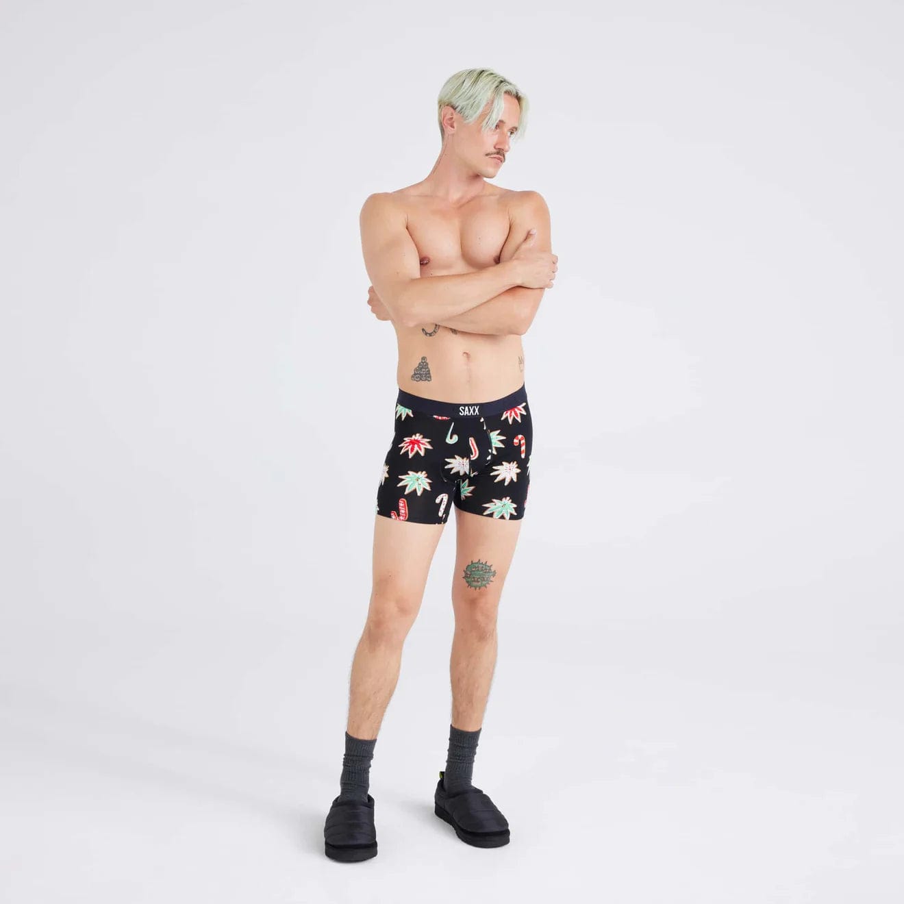 Saxx Vibe Boxers - Bong Appetit - Black - TheHockeyShop.com