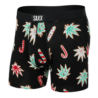 Saxx Vibe Boxers - Bong Appetit - Black - TheHockeyShop.com