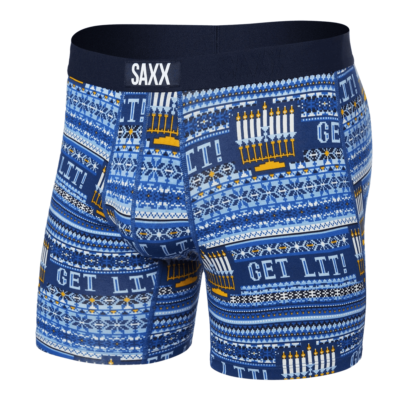 Saxx Vibe Boxers - Hannukah Sweater - Navy - TheHockeyShop.com