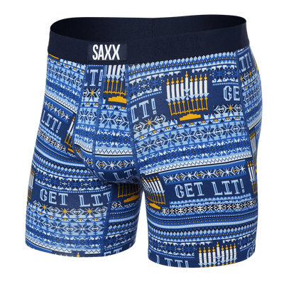 Saxx Vibe Boxers - Hannukah Sweater - Navy - TheHockeyShop.com