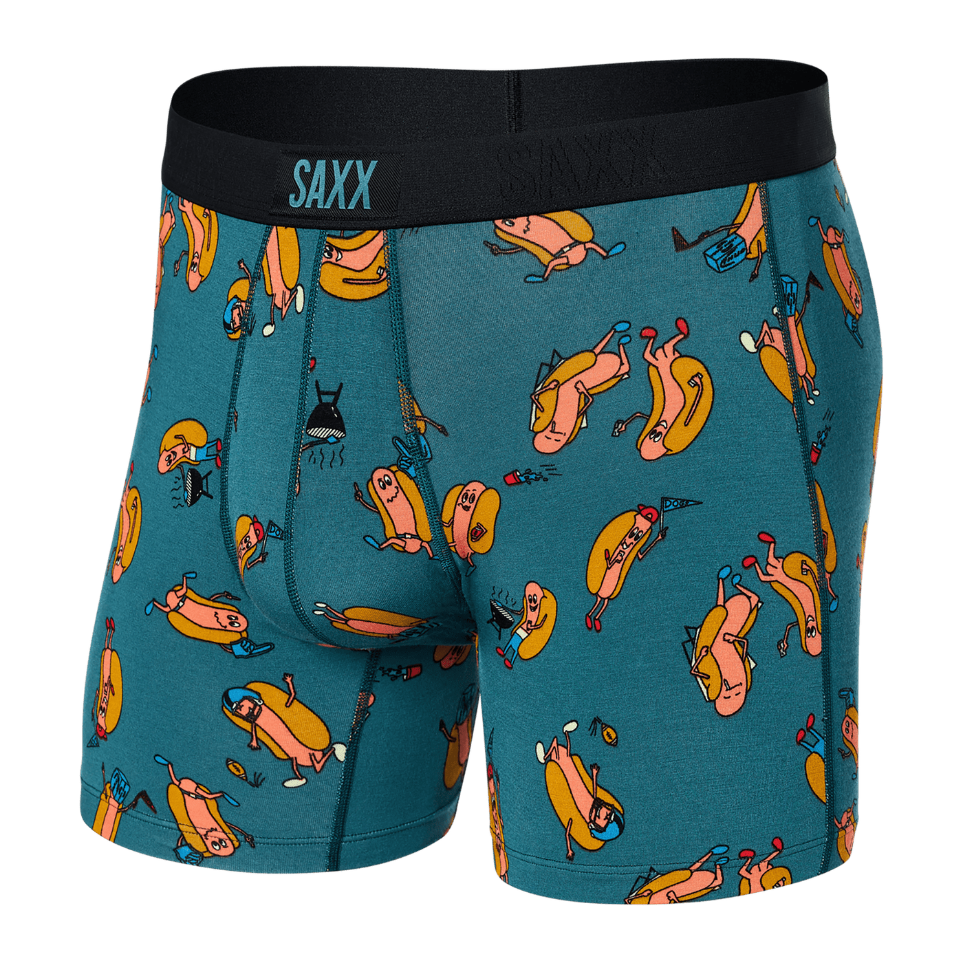 Saxx Vibe Boxers - Tailgaters-Teal - The Hockey Shop Source For Sports