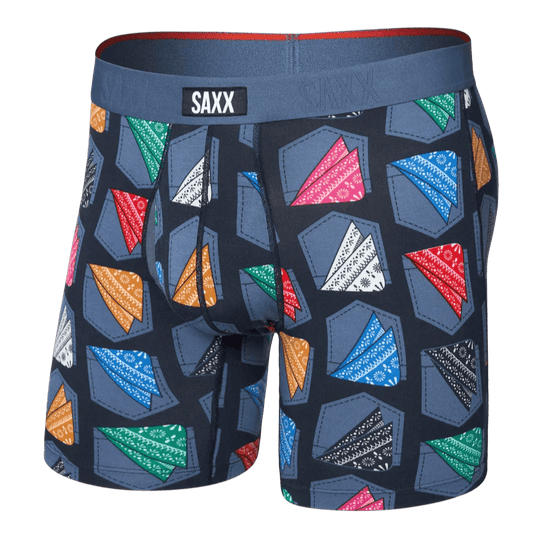 Saxx Vibe Xtra Soft Comfort Boxers - Hankerchief-India Ink M - The Hockey Shop